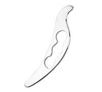 GOOHOCHY Stainless Steel Gua Sha Tool for Facial Sculpting and Muscle Scraping, Silver Anti Aging Massage Scraper with Relief Eye Bags Feature, Portable Skin Care Tool for Home and Spa Use