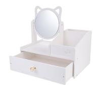 GOOHOCHY Storage Box for Makeup Multifunctional Organizer Mirror for Classifying Cosmetics and Sundries The Dresser Desktop for Women Cosmetic Storage