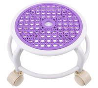 GOOHOCHY Swivel Rolling Stool Foot Rest Seat with Wheels round Plastic Small Footrest Stool, Easy to Move and Compact for Pedicure and Nail Salon Use for Adults