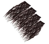 GOOHOCHY Synthetic Clip-In Hair Topper 4Pcs Wavy Hair Extensions Dark Brown with Invisible Volume Design for Women Hairpiece for Daily Wear and Special Occasions