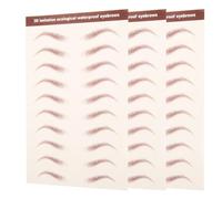 GOOHOCHY Tattoo Eyebrow Stickers 3 Sheets Pack with 10 Pairs Per Sheet, Adhesive Eyebrow Stickers for Shaping and Easy Application, Waterproof 3d Hair-like Fake Brows for Brow Grooming