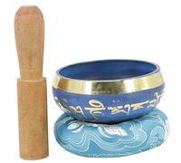 GOOHOCHY Tibetan Singing Bowl Set Meditation Sound Bowls for Yoga Practice Blue Copper Material Multi-function Buddhism Accessory for Relaxation Random Color