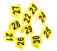 GOOHOCHY Triangle Table Number Markers Yellow Number 10 Pcs Multipurpose Acrylic Evidence Markers, Simple to Use for Crime Scene and Table Sign Use Crime Scene Signs