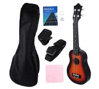 GOOHOCHY Ukulele Small Guitar Musical Acoustic Instrument Case Tuner Strap Cloth and English Manual for Beginners and Students at Home Classroom Use
