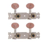 GOOHOCHY Ukulele String Tuning Pegs Set, 4-string Dual-hole Steel Shaft Tuners round Head, Geared Replacement Guitar Pegs for Ukulele Accessories and Instrument Repair