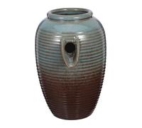 GOOHOCHY Vintage Ceramic Outdoor Water Fountain Pot with Traditional Fish Tank Hideout Cave Serene Backyard and Balcony Water Feature for Garden Landscaping and DIY Aquatic Decor