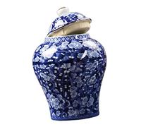 GOOHOCHY Vintage Ceramic Tea Jar with Airtight Sealed Lid Chinese Style Porcelain Canister for Loose Leaf Tea Storage Smooth Surface Kitchen Container