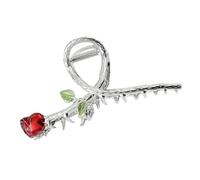 GOOHOCHY Vintage Rose Hair Claw Clip for Women Large Silver Floral Jaw Clamp with Strong Hold Elegant Flower Hair Accessories for Thick Curly