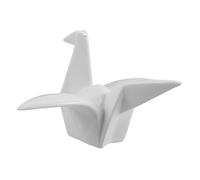 GOOHOCHY White Ceramic Origami Crane Figurine Desktop Decor Accent for Modern Living Room Bedroom Office Handmade Artistic Ornaments for Home Aesthetic