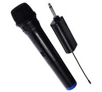 GOOHOCHY Wireless Handheld Microphone Easy to Use Wireless Connection Portable Cordless Mic with Receiver Black Plastic Body Frequency Range 100hz-20khz for Karaoke and Dance Events
