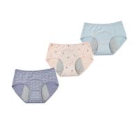GOOHOCHY Women Menstrual Underpants 3pcs Set Medium Waist Cotton Period Pants Leakproof Menstrual Briefs for Cycle Protection Comfortable Ladies Underwear