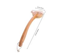 GOOHOCHY Wooden Back Cleaning Bath Brush with Detachable Long Handle, Natural Boar Bristle Scrubbing Shower Brush for Men and Women, Khaki Bathroom Bathing Accessory