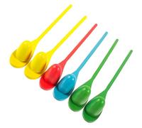 GOOHOCHY Wooden Balance Stick and Spoon Set, Mixed Colors, Interactive Educational Learning, Sturdy Sensory Plaything for Preschool Outdoor Games