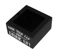 GOOHOCHY Wooden Cup Dispenser with Pen Holder Portable Bar Cup Storage Rack Capacity Organizer for Banquet Party Use Stable Non Slip Base Distribution
