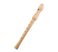 GOOHOCHY Wooden Eight-hole Soprano Recorder for Beginners, Easy to Learn and Portable Wind Instrument, for School Bands and Performances, Sturdy Wood Material, Beige Colour