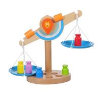 GOOHOCHY Wooden Preschool Balance Scale with Weights for Sturdy Math Learning for Kindergarten Educational Play Interactive Weight and Balance Game for Boys at Home Classroom