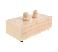 GOOHOCHY Wooden Resonator Tuning Fork Holder Dual Compartment, 18cm Portable Sound Amplifier Stand Compatible Universal Resonating Tuning Forks for Music Education and Therapeutic Sessions