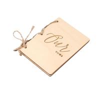 GOOHOCHY Wooden Vows Notebook for Wedding Ceremony and Home Use Creative Rustic Wedding Vow Books in Beige for Bride and Bridegroom Keepsake