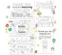 Gooji 4x6 Kids Teacher Appreciation Cards Teacher Thank You Cards with Stickers for Coloring and Fun DIY Project School Classroom Gift Elementary Kindergarten Preschool 10 Pack, from Student