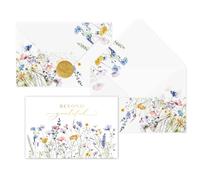 Gooji 4x6 Meadow Bloom Beyond Grateful Thank You Cards, Bridal Shower, Wedding, Baby Shower, Birthday, Small Business (Bulk 20 Pack) Vellum Envelopes