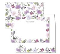 Gooji 4x6 Purple Floral Thank You Cards with Envelopes 20 Pack, Floral Blank Note Cards with Envelopes, Purple Thank You Cards, Tea Party Thank You, Thank You for Your Hospitality