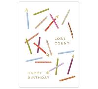 Gooji 5x7 Candles Birthday Card Glitter Design for Women and Men, Husband and Wife, Lost Count, Funny Card