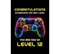 Gooji 5x7 Gamer Birthday Card for Boys - Cool Video Game Birthday Card for Son, Grandson, Brother, Nephew, Kids Ages 8, 9, 10, 11, 12, 13 - Fun Gift for Gamers (12Y)