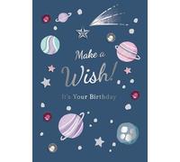 Gooji 5x7 Space Birthday Card for Daughter, Son, Granddaughter - Silver Foil & Plastic Crystals - Fun Outer Space Theme for Kids, Adults Who Love Astronauts & the Galaxy