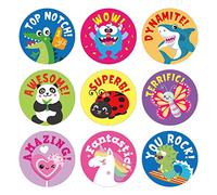 Gooji Small Reward Stickers for Kids, 1008 Pc. Sticker Pack for Teachers, Classroom, Motivational Class Supplies for Students, Boy Girl Toddler Good Job Incentive Behavior School Chart, 1” Round