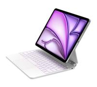GOOJODOQ Magnetic Keyboard Case for iPad Air 13 inch 2024 M2,iPad Pro 12.9 inch (6th/5th/4th/3rd) Gen(2018-2022),Click-Anywhere Trackpad with LCD Display & 7 Color Backlit Bluetooth Keyboard -White
