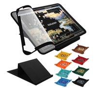 GOOJOOY Jigsaw Puzzle Board for 1000 Pieces, 5 Adjustable Angles Tilting with Independent Stand & Cover, Lightweight Felt Puzzle Board with Scale Lines, 8 Sorting Trays, Jigsaw Accessories Gift