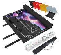 GOOJOOY Rubber Jigsaw Puzzle Mat for Jigsaw Puzzles Up to 2000 Pieces, Non-Slip Roll Up Mat 47.24” x 31.50”, Jigsaw Accessories Travel and Storage Friendly (8 Sorting Trays + 1 Storage Bag)