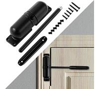 GOOKYO Door Closer Automatic Safety Spring Door Closer - Easy to Install to Convert Hinged Doors to Self-Closing- Black