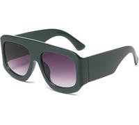 Goolecrimp Men's Women's Fashion Square Sunglasses Driving Travel Outdoor Classic Retro Thick Frame Flat Top Sunglasses Luxury Large Chunky Frame Sunglasses