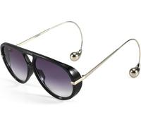 Goolecrimp Mens Womens Oversized Sunglasses with Earrings Retro Cool 2025 Fashion Large Frame Double Beam Sunglasses (color 4,One size)