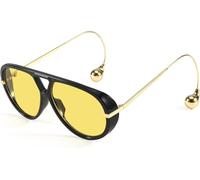 Goolecrimp Mens Womens Oversized Sunglasses with Earrings Retro Cool 2025 Fashion Large Frame Double Beam Sunglasses (color 1,One size)