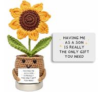 GOOLERY Birthday Gifts for Mom from Son - Mom Birthday Gifts - Moms Gift Ideas from Sons - Mother Gift, Best mom Crochet, Positive Crochet Sunflower Handmade