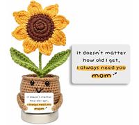 GOOLERY Gifts for Mom from Daughter, Son for Mom, Wife, Women - Moms Birthday Gift Ideas, Birthday Gifts for Moms, Mothers - Best mom Crochet Gift, Positive Crochet Sunflower Handmade