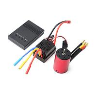 GoolRC 3650 3900KV Brushless Motor with 60A Brushless ESC Electronic Speed Controller 5.8V 3A BEC and Programming Card, Waterproof Motor ESC Combo Set for 1/8 1/10 RC Car