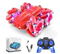 Goolsky Remote Control Cars, 2.4GHz RC Stunt Car with LED Lights for Boys Kids Girls, 4WD High speed 30km/h Stunt Drift Car, Double Sided 360° Rotating RC Car Kids Toys