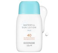 GOONGBE Waterful Sun Lotion Mild SPF 40 - Zinc Oxide Water Resistant Mineral Sunscreen for Babies, Kids & Adults - Hypoallergenic, Vegan, Reef-Safe - Korean Sun Care for Sensitive Skin, 80ml
