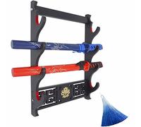 GOONSDS Sword Holder Wall Mount Samurai Sword Rack for Katana and Wakizashi Display Stand with Dragon Logo,4 Tier