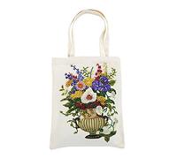 GOONSDS Tote Bag - Reusable Diamond Painting Cotton Fabric Foldable Shopping Bag with Handle,Durable Fashionable Bags for Shopping Daily Organization Rhinestone Diamond Art Handbag,F
