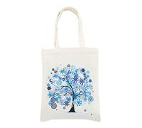 GOONSDS Tote Bag - Reusable Diamond Painting Cotton Fabric Foldable Shopping Bag with Handle,Durable Fashionable Bags for Shopping Daily Organization Rhinestone Diamond Art Handbag,D