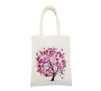 GOONSDS Tote Bag - Reusable Diamond Painting Cotton Fabric Foldable Shopping Bag with Handle,Durable Fashionable Bags for Shopping Daily Organization Rhinestone Diamond Art Handbag,C