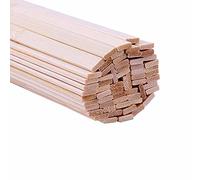 GOONSDS Wooden Dowel Rod - Small Hardwood Unfinished Wood Squrae Sticks for Crafts DIY Projects (50 Count),Beige,2x7x300mm