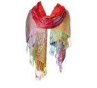 Goood Times Fashion Women's Silk Scarf Luxury Satin Shawl Wraps, Red, Large