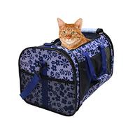 GOOPAWS Soft-Sided Kennel Pet Carrier for Small Dogs, Cats, Puppy, Airline Approved Cat Carriers Dog Carrier Collapsible, Travel Handbag & Car Seat (Large: 19" x 11" x 11", Floral Print Blue)