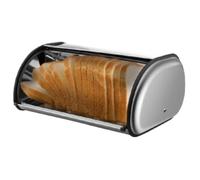 GOOPEEG Bread Bin, Pastries Bread Box For Kitchen Counter Stainless Steel Roll Top Bin Storage Holder With Lid Keeper Storage Bin for Fresh Loaves(13in)