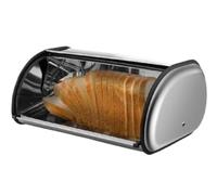 GOOPEEG Bread Bin, Pastries Bread Box For Kitchen Counter Stainless Steel Roll Top Bin Storage Holder With Lid Keeper Storage Bin for Fresh Loaves(17in)